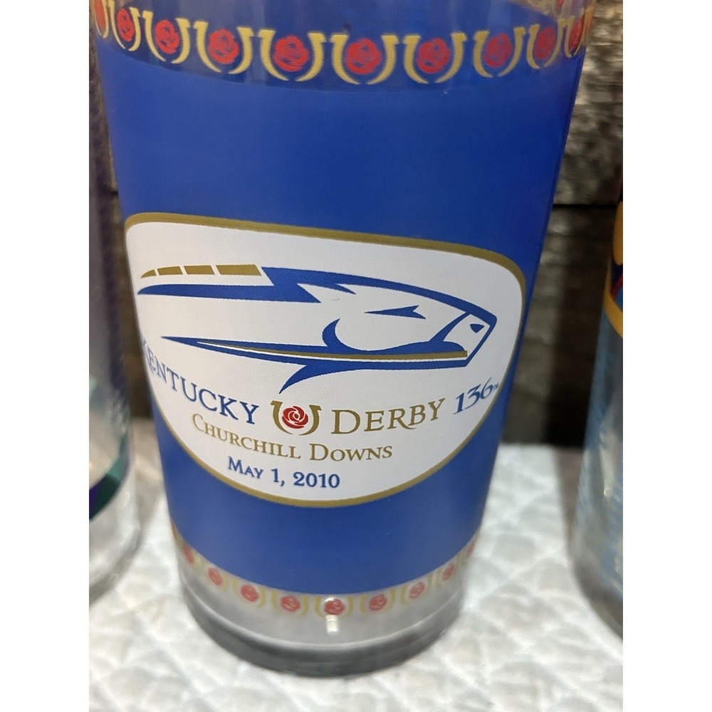 Lot of 6 Kentucky Derby Glasses 2015 2000 2010 - Picture 8 of 11